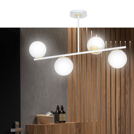 Lampa sufitowa FLOKI 4 WHITE-GOLD Emibig 1023/4 biały/złoty
