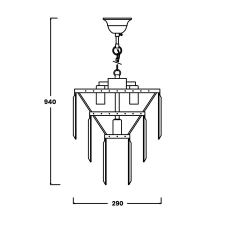 Lampa wisząca Zuma Line 17106/3+1-CHR Amedeo