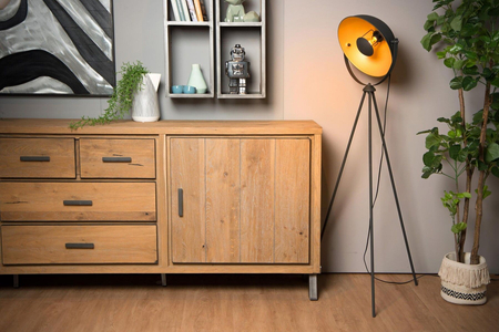 Lampa podłogowa Lucide ALVARO 05730/01/30 czarny/złoty