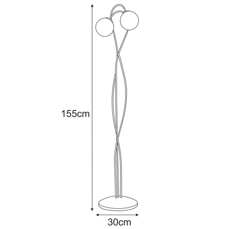 Lampa podłogowa Kaja NELA K-5353 czarny, biały