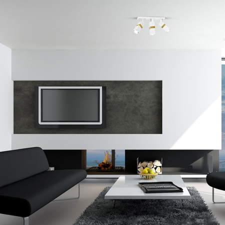 Milagro Lampa sufitowa Vidar 3xGU10 Biały/Złoty MLP6274 Biel / Złoto