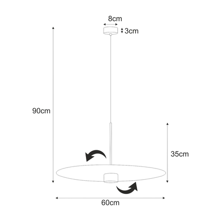 Lampa wisząca Kaja BURGAS K-5458 czarny, złoty