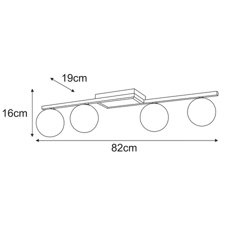 Lampa sufitowa Kaja KORFU K-5460 czarny, biały
