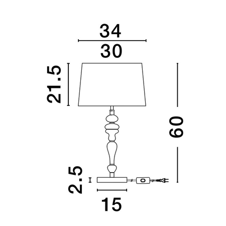Lampa stołowa Luces Exclusivas LE44203 złoty i odcienie złota, inny