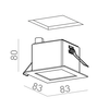 Lampa wpuszczana AQForm Minisquare GL LED 230V Recessed Biały Struktura