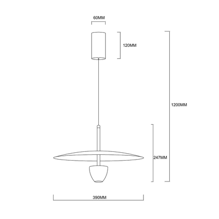 Light Prestige Lampa wisząca Ufo M czarna LED CCT LP-0408/1P M BK
