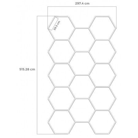 Modułowy system oświetleniowy autogamma HEXAGON LED 297 x 515 cm 6000K aluminium