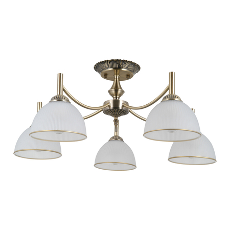 Lampa sufitowa Italux Fener PND-40653-5-ABR-WH Antyczny mosiądz