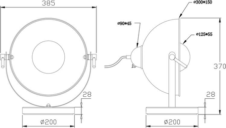 Lampa stołowa Zuma Line Antenne Table TS-130801T-BKGO