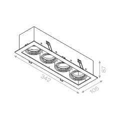 Lampa wpuszczana AQForm Squares 50 x 4 Recessed Biały Struktura