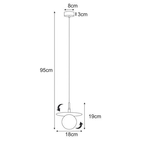 Lampa wisząca Kaja FERMI K-5380 czarny, grafitowy