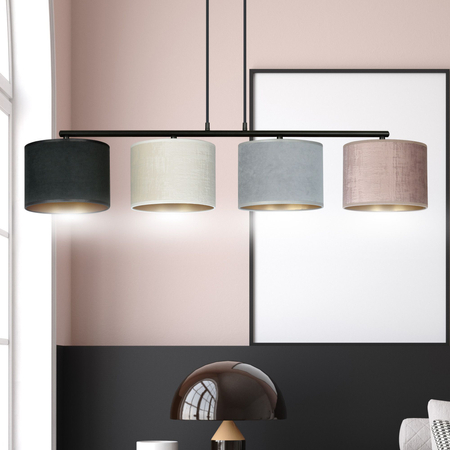 Lampa wisząca HILDE 4 BL MIX Emibig 1055/4 czarny/chrom
