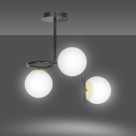 Lampa sufitowa RAGNAR 3 BLACK GOLD Emibig 1032/3 biały/czarny