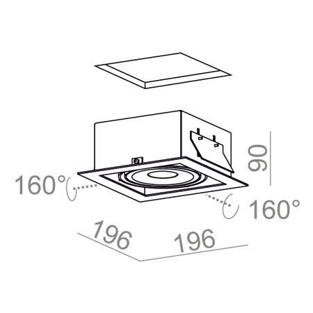 Lampa wpuszczana AQForm  Squares 111 x 1 Qrled Recessed Biały Struktura