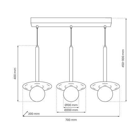 Milagro Lampa wisząca FUTURA 3xG9 MLP8914 CZARNY