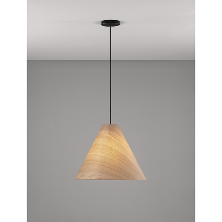 Lampa wisząca Luces Exclusivas BRONTILA LE45383 drewno jasne i ciemne, czarny