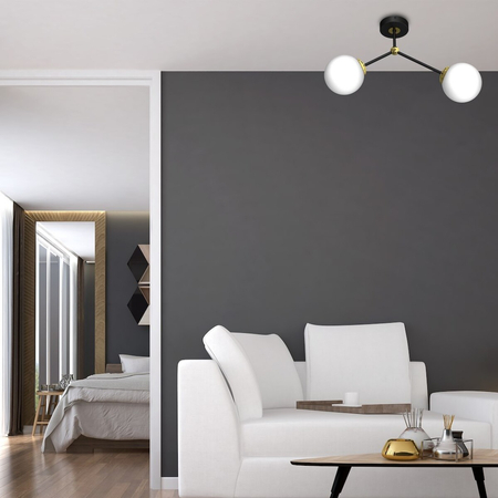 Milagro Lampa sufitowa JOY BLACK / GOLD 2xE14 MLP7459 CZARNY / ZŁOTY