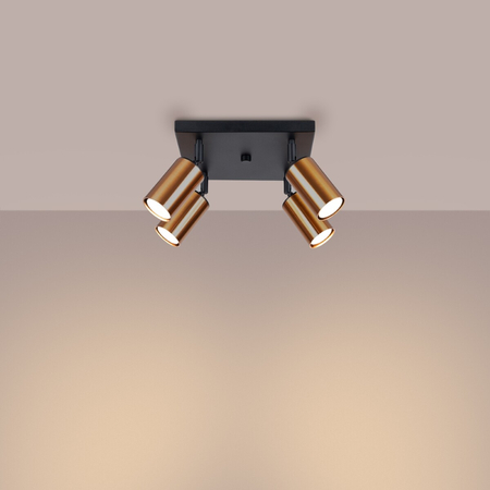 Sollux Lighting Plafon WINX 4 czarny/miedź SL.1378