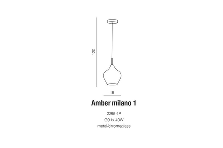 Lampa wisząca Azzardo AZ3077 Amber Milano 1 copper