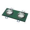 Eko-Light Oczko sufitowe szklane KWADRATOWE 2xGU10 Kolor: SREBNY EKOS919 SREBRNY