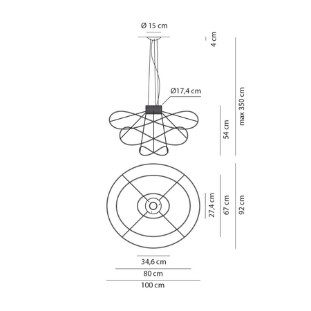 Lampa wisząca Axo Light Hoops 3 Gold