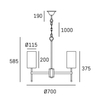 Cosmo Light Lampa wisząca DENVER P06970BR-WH