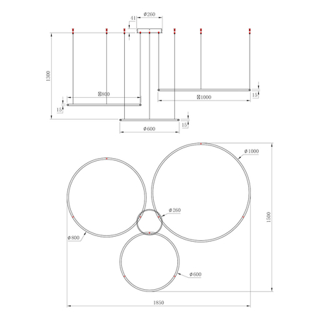 Milagro Lampa wisząca Saturno Gold 100W LED ML0847 ZŁOTY