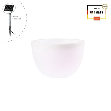 Okrągła donica LED XM Lampa solarna zewnętrzna ogrodowa przenośna 2700K 59x39 32056S biały