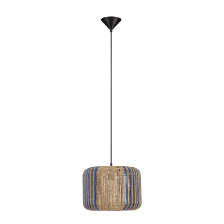 Lampa wisząca Luces Exclusivas BELUNCA LE45351 drewno jasne i ciemne, niebieski
