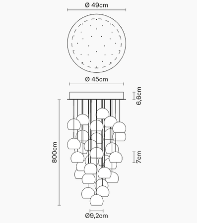 Lampa wisząca Fabbian F32A2500 Multispot Beluga-Rosone Ø490 30L.