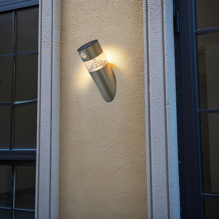 Kinkiet LED Solarny Ares Inox z Czujnikiem Ruchu PIR 0,5 W