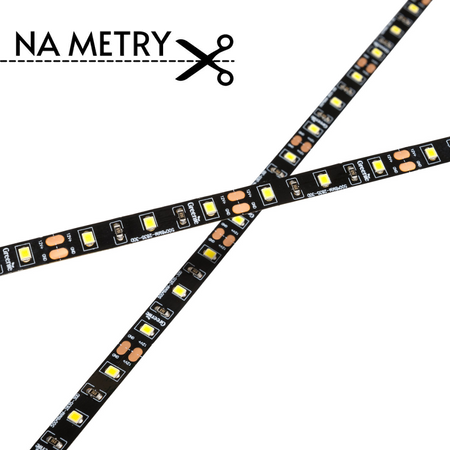 Taśma LED 120x2835SMD 12W/m Czarne PCB Biała Ciepła [3 lata gwarancji]