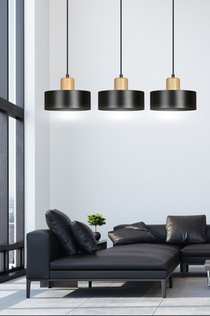 Lampa wisząca TORIN 3 BLACK Emibig 1046/3 czarny