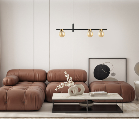 Lampa wisząca Italux PND-5225-3-BK-AMB Czarny, bursztynowy