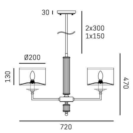 Cosmo Light Lampa wisząca SUTTON P02453NI-WH