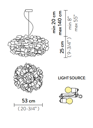Lampa wisząca Slamp CLIZIA - MAMA NON MAMA GOLD - TRANSPARENT WIRE S CLISS00GNM01T00000EU złoty