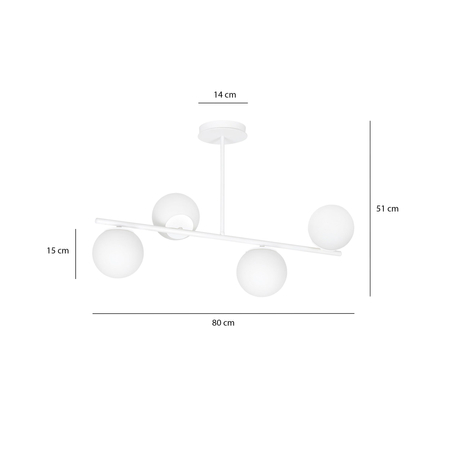 Lampa sufitowa BIOR 4 WHITE Emibig 1021/4 biały