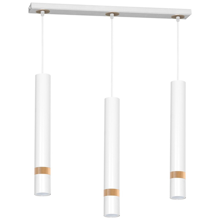 Milagro Lampa wisząca Joker Biały / Drewno 3xGU10 MLP6302 BIAŁY