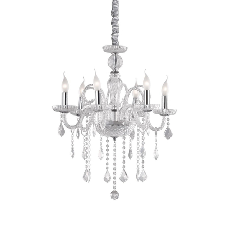 Żyrandol Ideal Lux 027821 Giudecca SP6 Trasparente