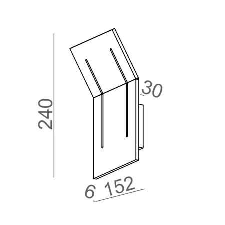 Kinkiet AQForm Camber Square Glow Led Wall Czarny Struktura