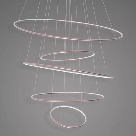 Lampa wisząca Ledowe Okręgi No.5 120cm 4k Różowe Złoto Dali