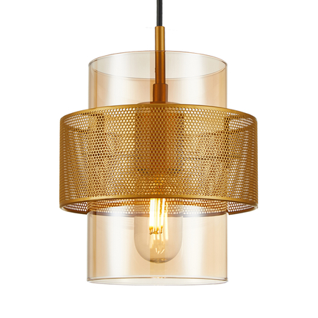 Lampa wisząca Italux PND-22132-3S-GD-AMB Złoty, bursztynowy