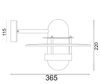 BERGEN 270 BLACK E27 LED 9W ON ARM DOWN