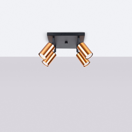 Sollux Lighting Plafon WINX 4 czarny/miedź SL.1378