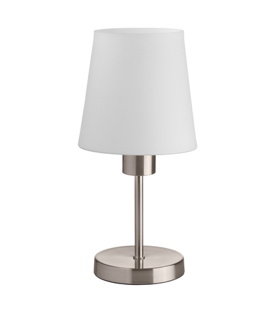 Lampa stołowa DEKO chrom matowy E27 szklany klosz