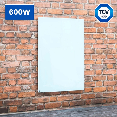 Panel grzewczy na podczerwień Greenie 60x90cm 600W białe szkło - 5 lat gwarancji - 11 - 15m2