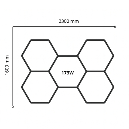 Lampa LED Hexagon Blaupunkt 173W geometryczny panel sufitowy led 4000K CRI90 w kształcie plastra miodu