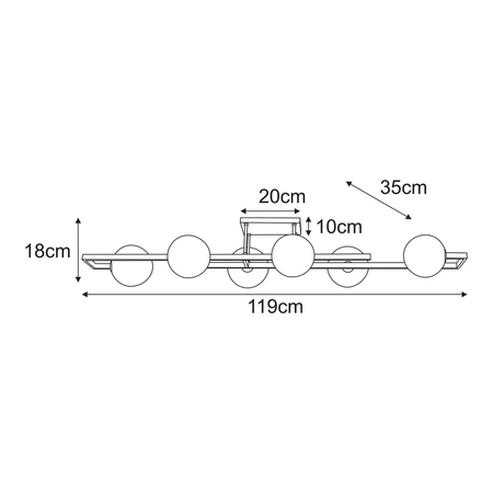 Lampa sufitowa Kaja TORES K-5772 grafitowy, czarny