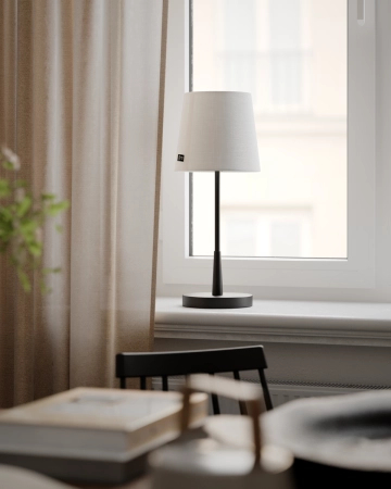 Lampa stołowa By Rydens Lumi H48,5 cm E27 czarny/biały