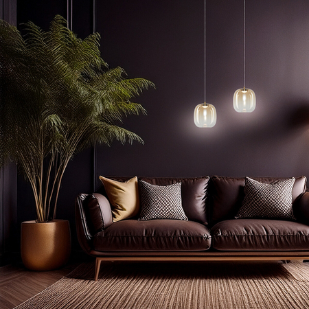 Milagro Lampa wisząca VASO 2 AMBER 4W ML1402 ZŁOTY